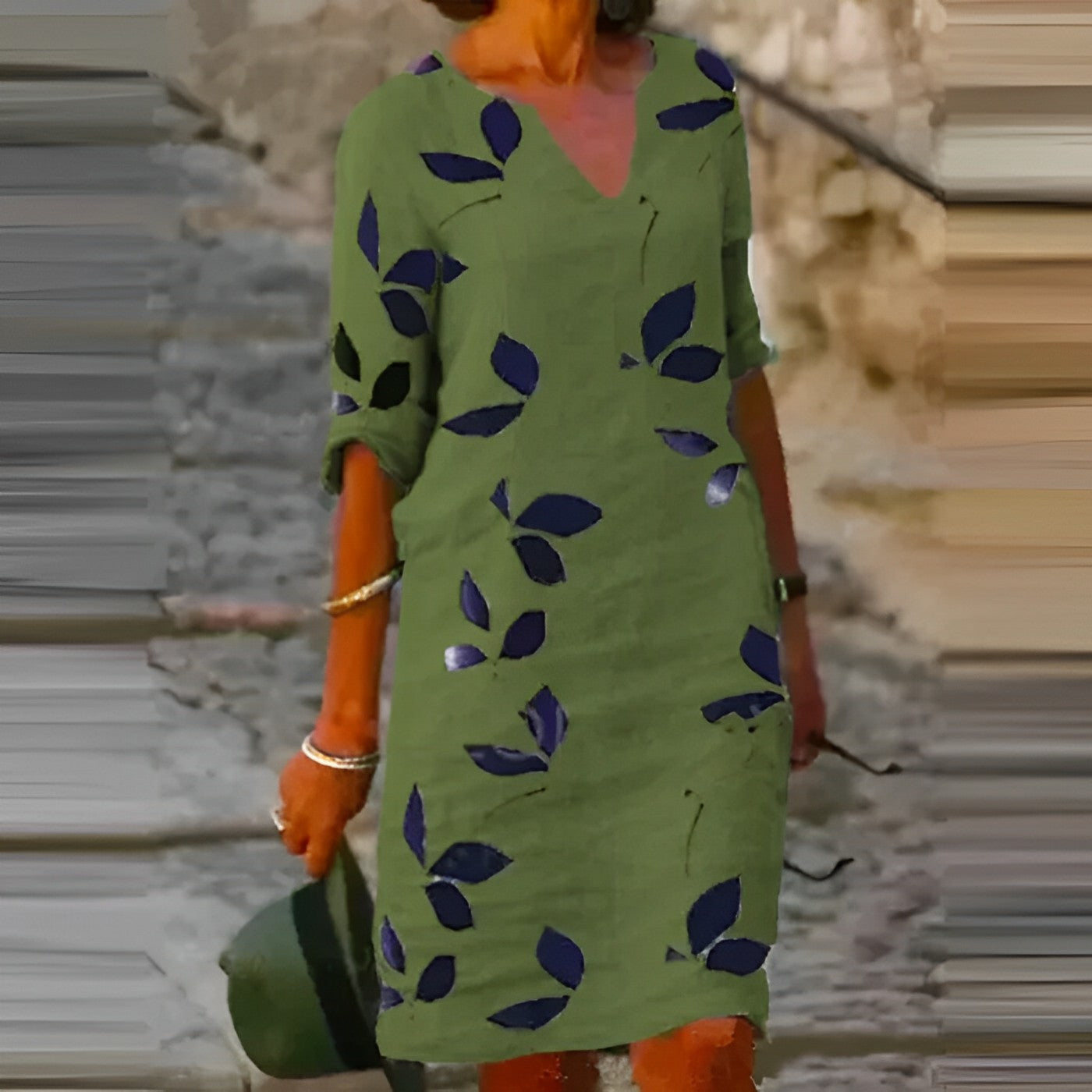 WW | Sommerkleid Mit Blätterdruck