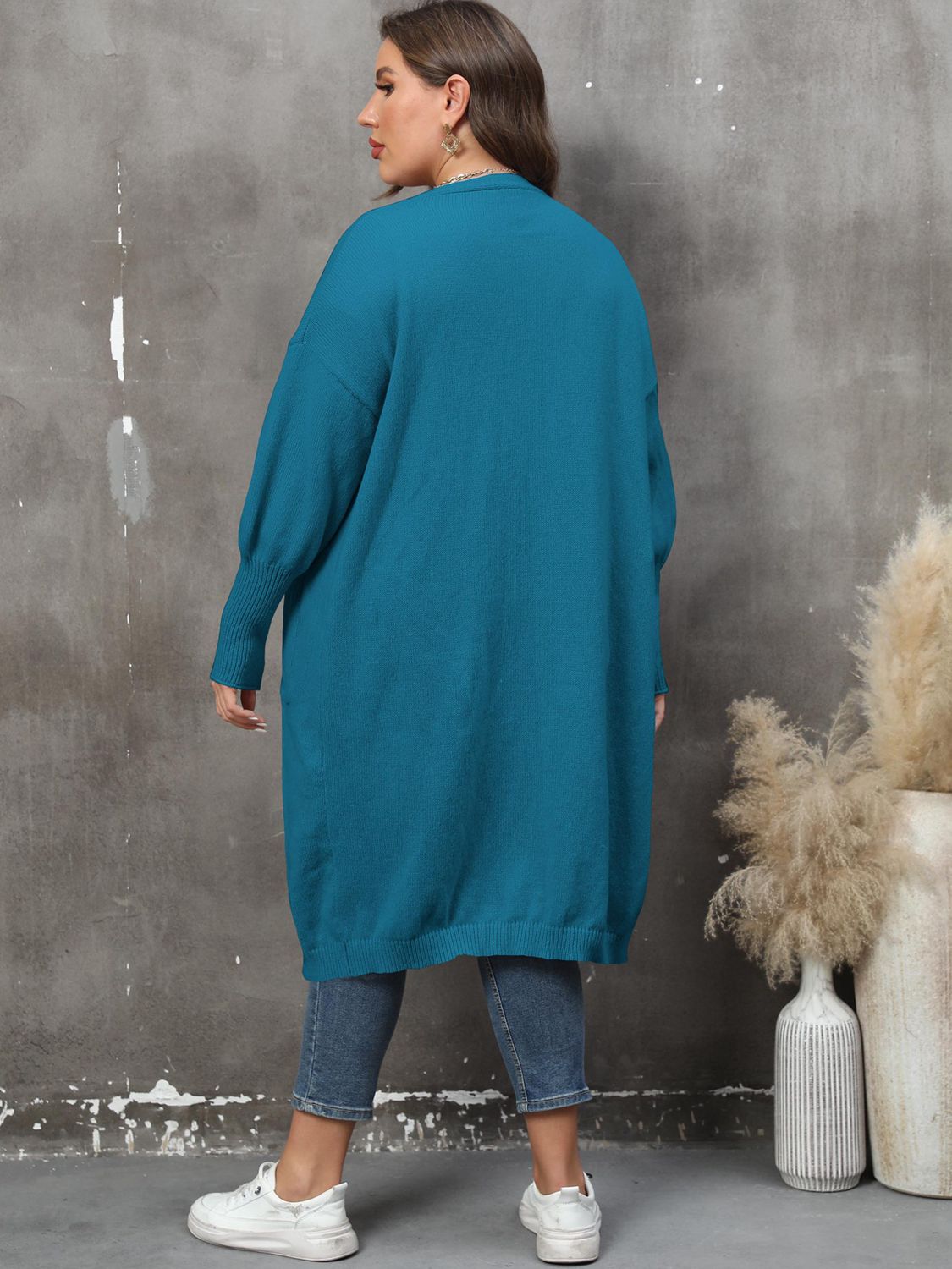WW | Plus Size Langarm Taschen Cardigan