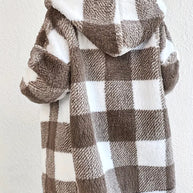 WW | Kariert Teddy Hoodie Jacke | Warm und Bequem für den Winter