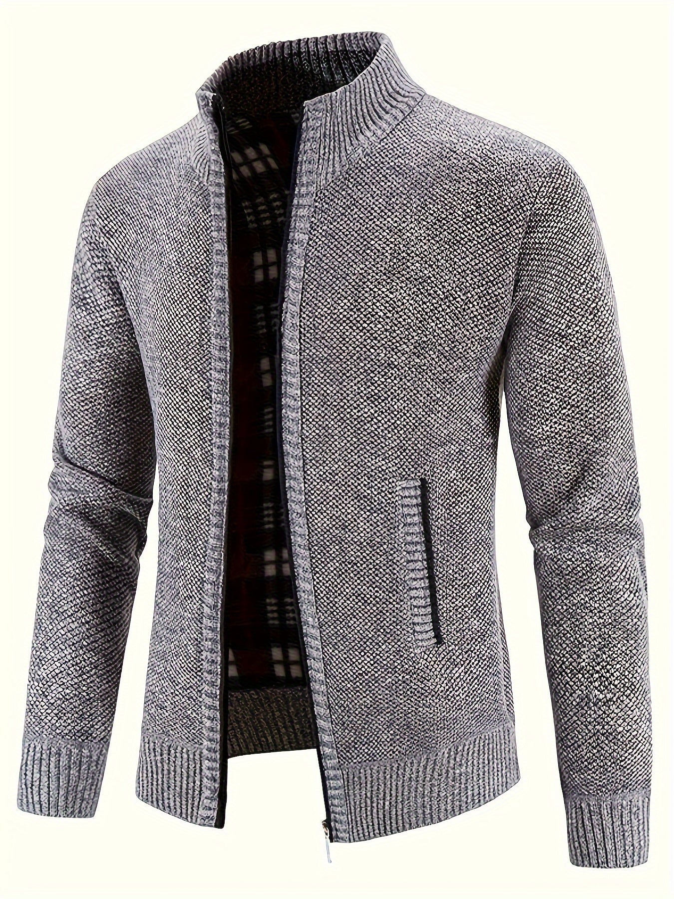 WW | Zip Up Stehkragen Strickjacke