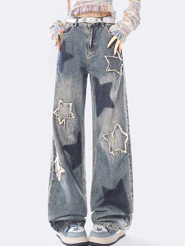 WW | Weinlese Stern Design Boyfriend Jeans