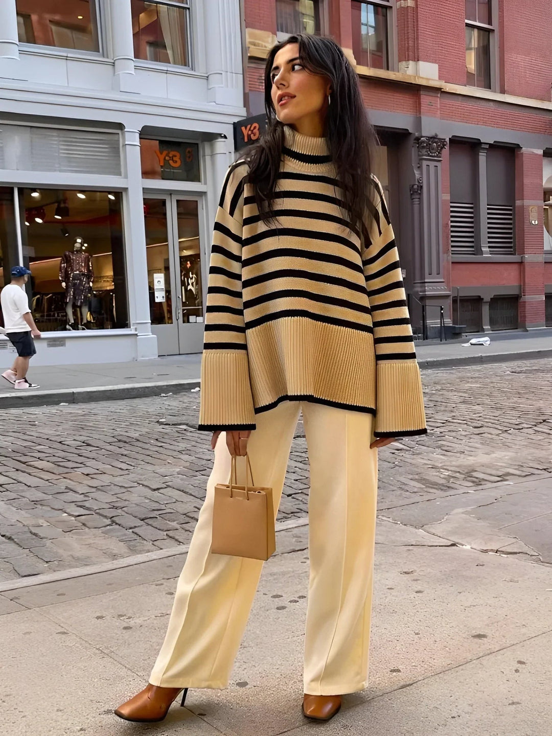 W&W Mode | Oversize-Rollkragenpullover aus Baumwoll für Damen - Perfekt für Freizeit-Tage