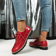 WW | Lackschuhe Im Oxford Stil Mit Klobiger Sohle Für Damen
