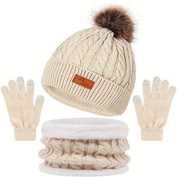 WOLFF | Lässiges Winter Essential Mütze und Handschuh Set für Frauen