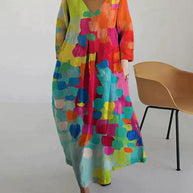 WW | Elegante Farbenfrohe Sommer Maxi Kleid
