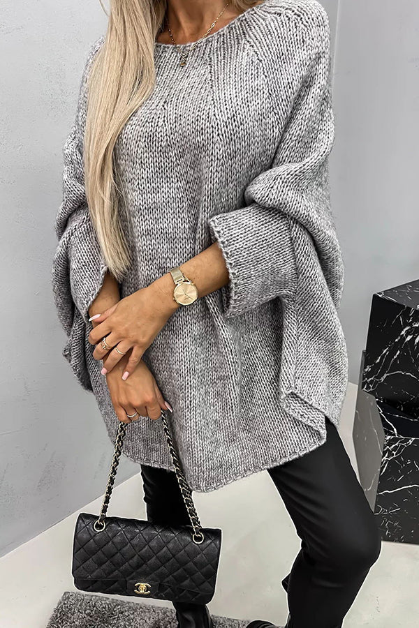 WW | Pullover Damen - weicher Oversized-Pullover mit Fledermausärmeln
