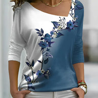 W&W - Florales kontrastfarbiges Art Shirt