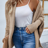 WW | Eleganter Herbst Strickcardigan mit Dolmanärmeln für Frauen