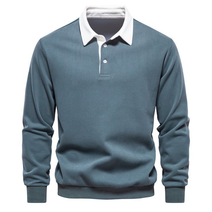 W&W Mode | Elegantes Herren Langarm Polo Shirt Mit Klassischem Kragen