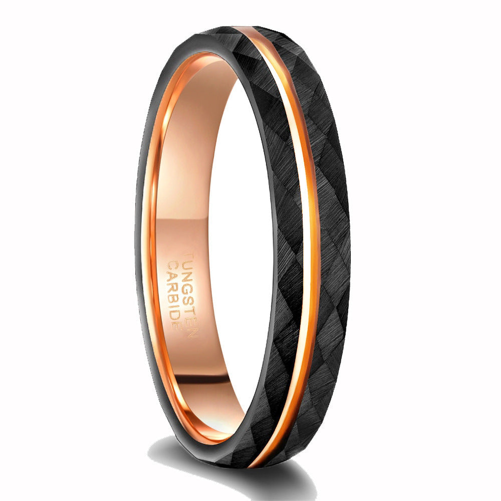 WW | 8mm Schwarzer Turmalin Wolframkarbid Ring