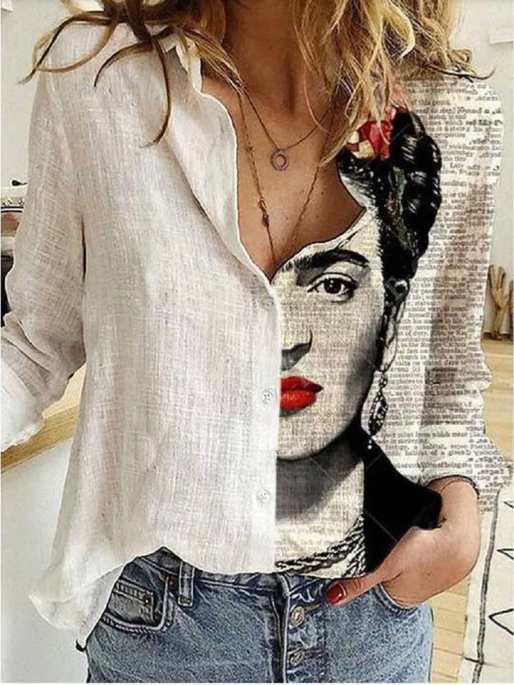 W&W Mode | Baumwoll Leinen Bluse Mit Knopfleiste Für Damen