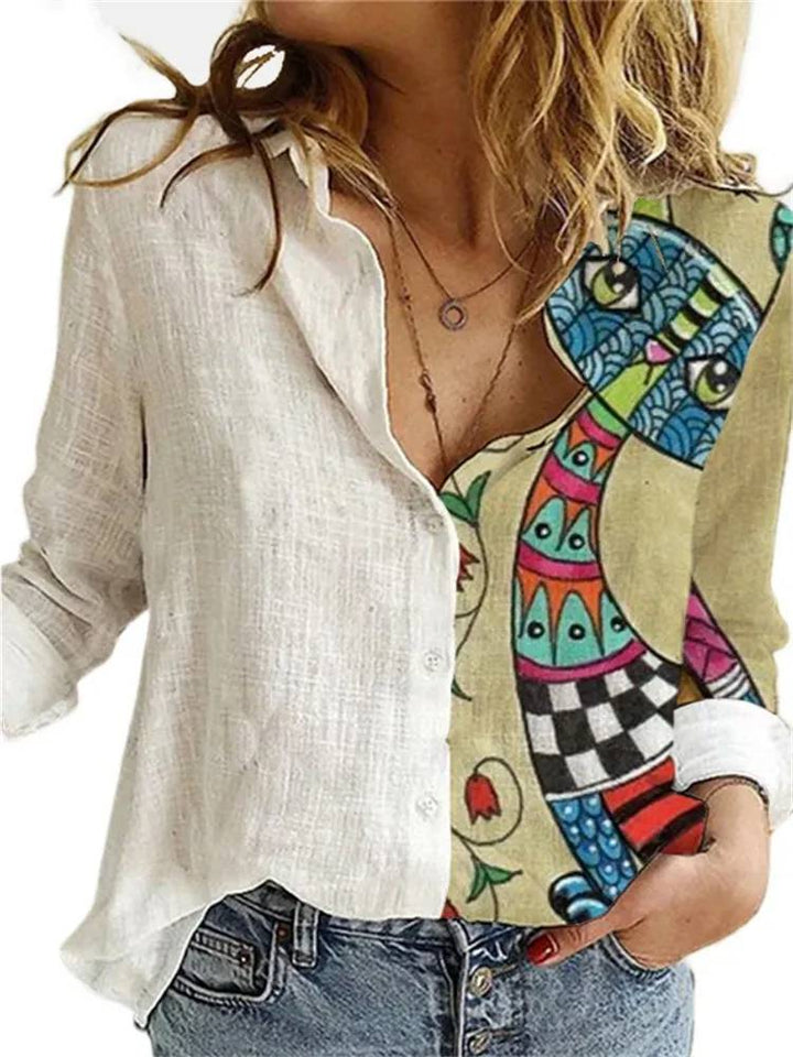 W&W Mode | Baumwoll Leinen Bluse Mit Knopfleiste Für Damen