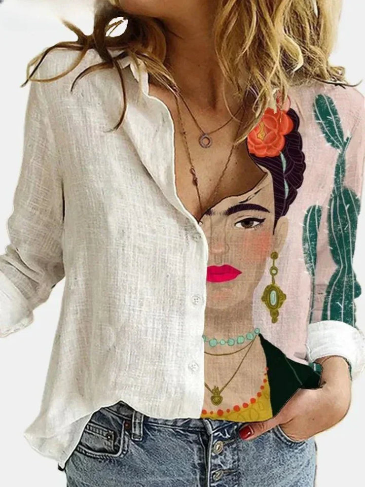 W&W Mode | Baumwoll Leinen Bluse Mit Knopfleiste Für Damen