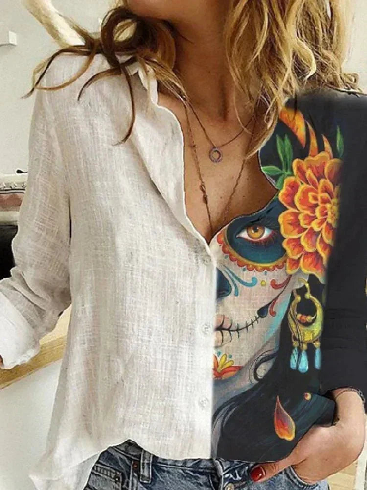 W&W Mode | Baumwoll Leinen Bluse Mit Knopfleiste Für Damen