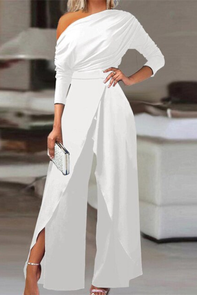 WW | Damen Festlich Jumpsuit Weiß