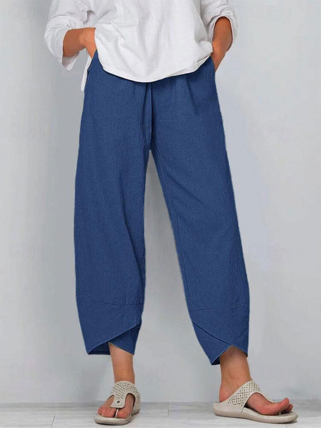 WW | Bequeme Weite Leinenhose für Damen
