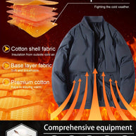 WW | Baseballkragen Reißverschluss Solides Fleece Mit Taschen Winterjacke Für Herren - Perfekt für Outdoor-Aktivitäten