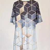 WW | Elegantes Midi-Kleid mit Geometrischen Mustern