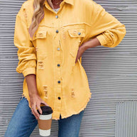 WW | Zerrissene Rohsaum-Denimjacke