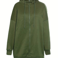WW | Comfort - Extrem bequemer langer Zip-Up-Plüsch-Hoodie mit Kapuze für Damen