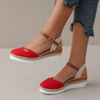 WW | Leichte Plattform Wedge Sandalen Aus Hanfseil