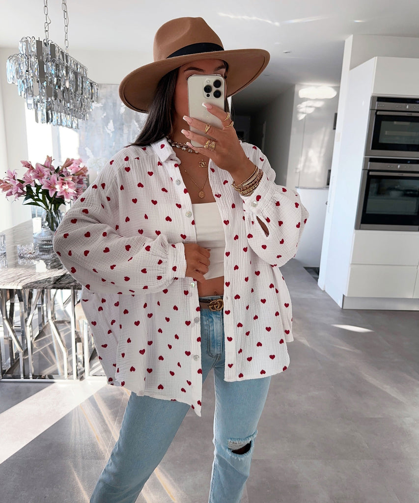 WW | Rote Herz Bluse