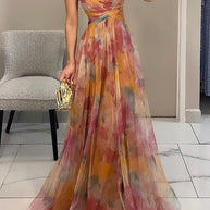 WW | Elegante Maxikleid Im Schönem Blumenmuster