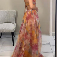 WW | Elegante Maxikleid Im Schönem Blumenmuster