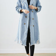WW | Feminine Eleganz in einem Damen-Jeansmantel - Wintersaison 2024