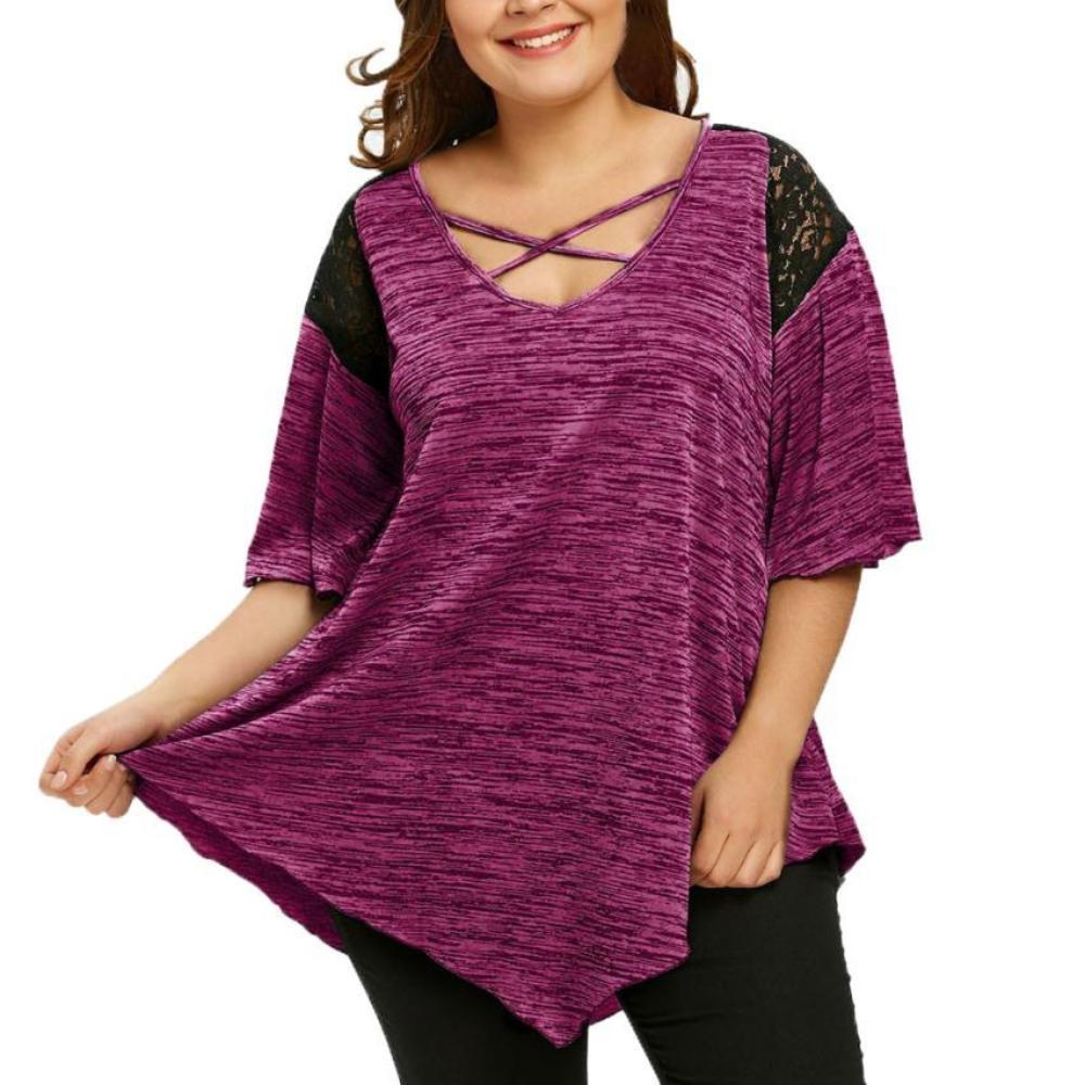 WW | Flare Sleeve Top Asymmetrische Spitzen Tunika