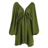 WW | Gerafftes Minikleid mit Schmetterlingsärmeln