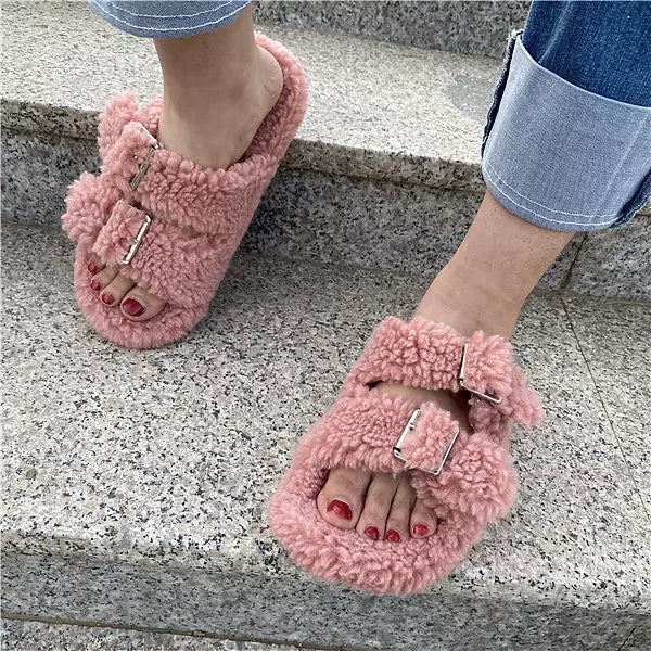 WW | Flauschig Warm Offen Zehen Gemütliche Hausschuhe