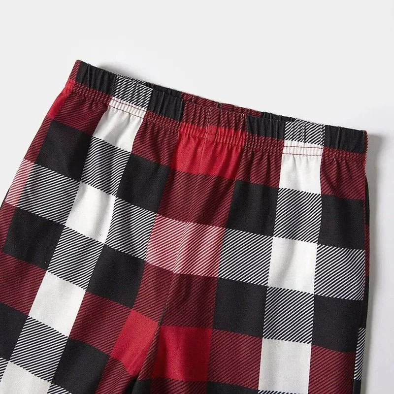WW | Weihnachtsfamilie passende Schlafanzüge - Rote und graue Karos Pjs Set mit 