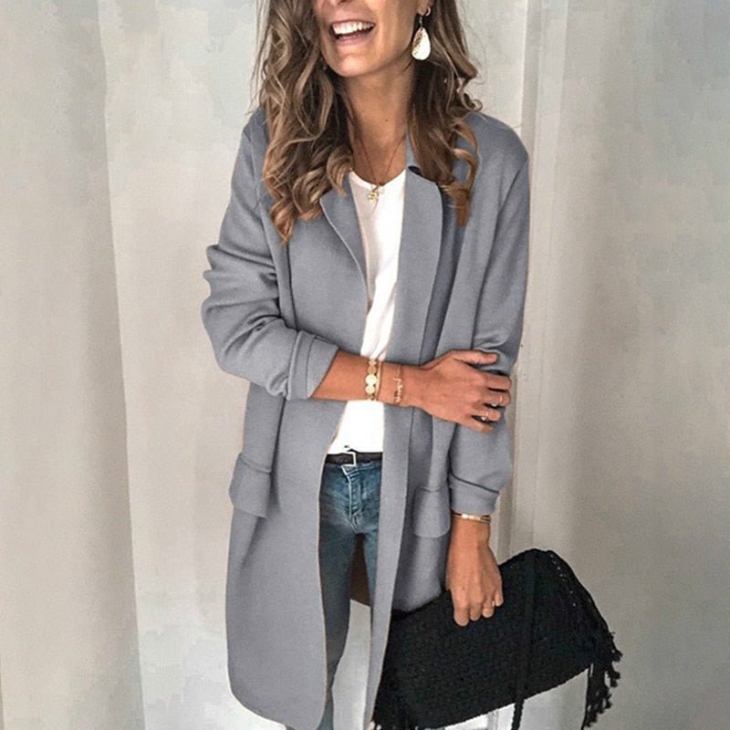 WW | Lange Bequeme Dünne Strickjacke Für Frauen