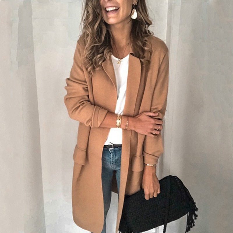 WW | Lange Bequeme Dünne Strickjacke Für Frauen