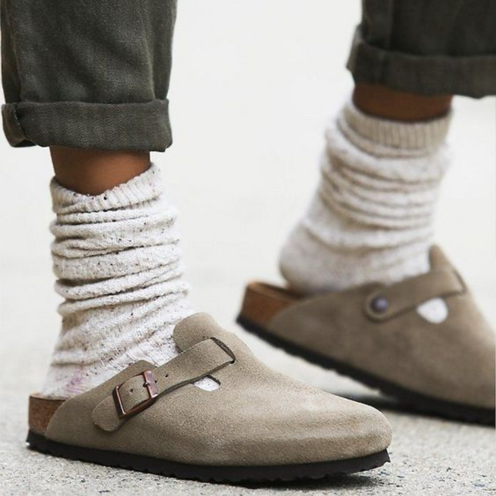 W&W Mode | Unisex Leder Boston Sandalen: Stil und Qualität in einem