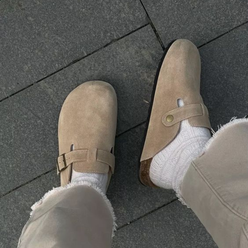 W&W Mode | Unisex Leder Boston Sandalen: Stil und Qualität in einem