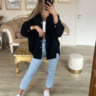 Musselin Bluse Freya Schwarz Kurz