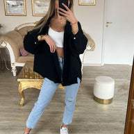 Musselin Bluse Freya Schwarz Kurz