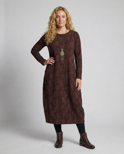 Damenkleid mit langen Ärmeln und Vintage-Design