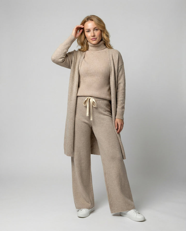 Damen-3-teiliges Set aus Oberteil, Hose und Blazer