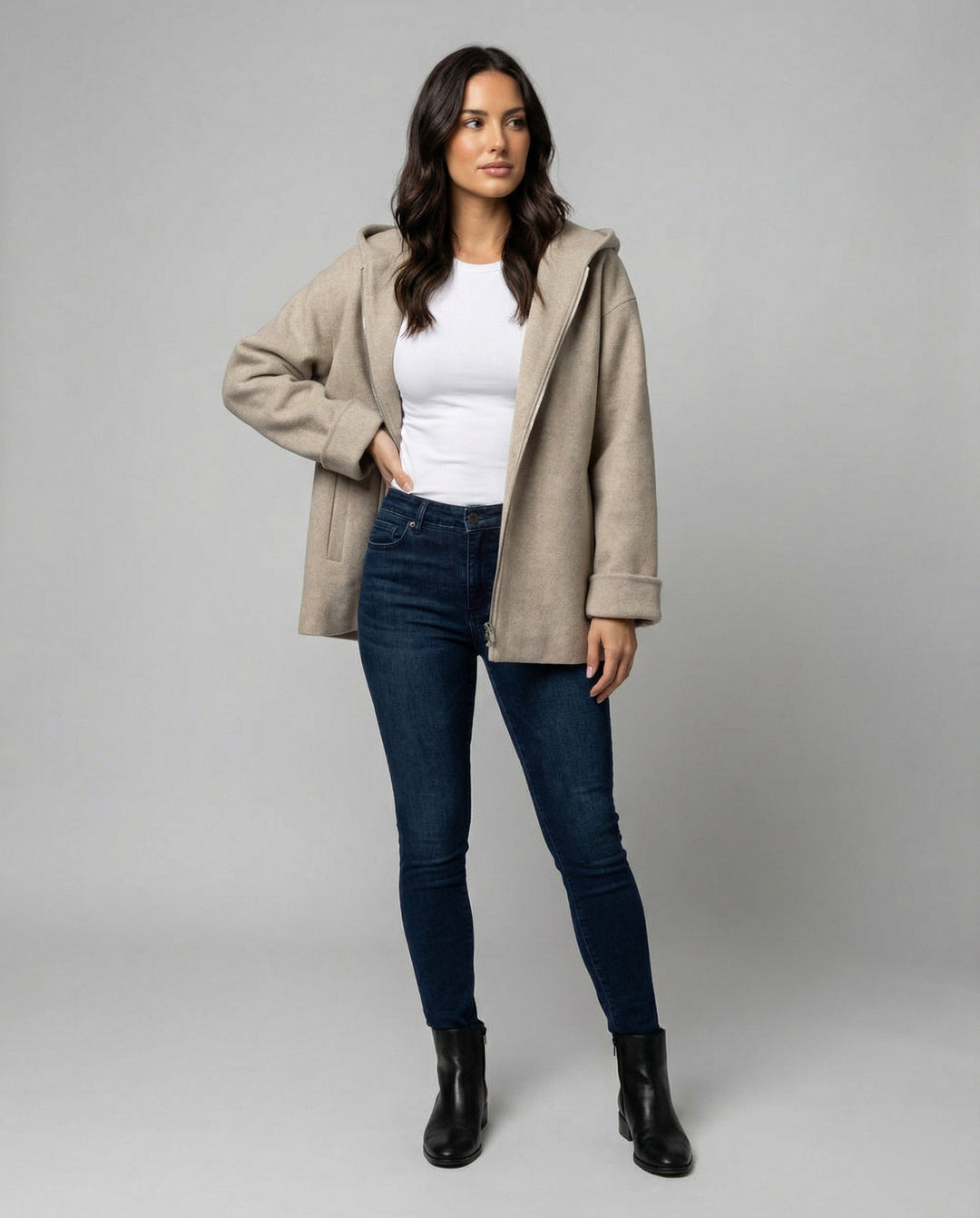 W&W Mode - Moderne Damenjacke Kapuze & Lockerer Schnitt