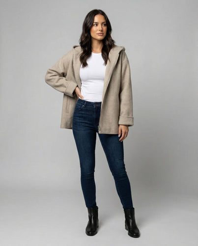 W&W Mode - Moderne Damenjacke Kapuze & Lockerer Schnitt