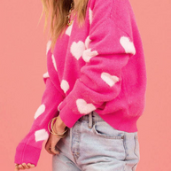 – Strickpullover mit Herz-Print