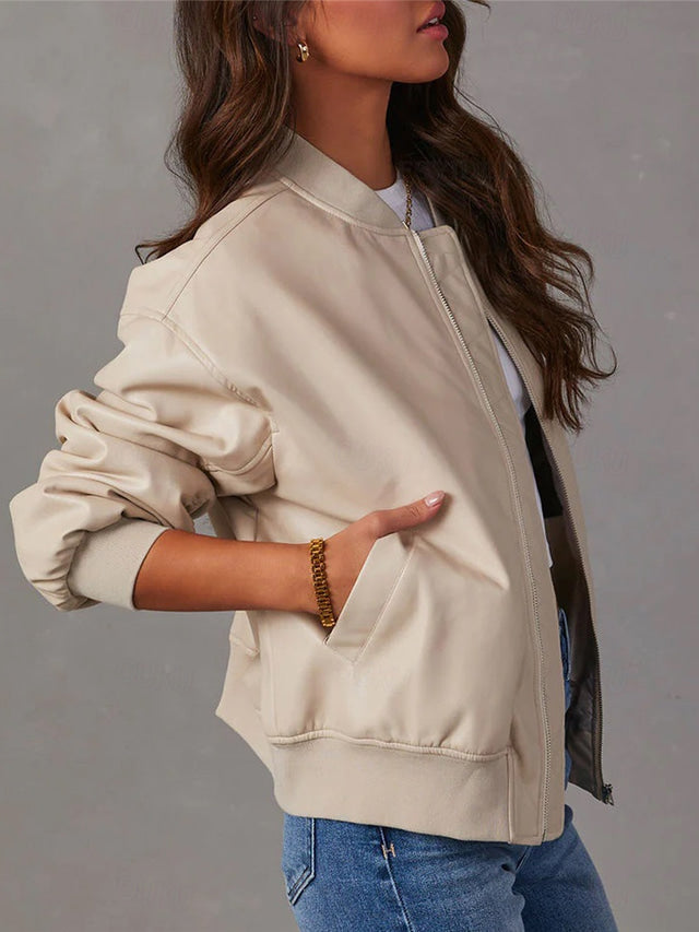 WW | Lockere Lederjacke für Damen