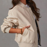 WW | Lockere Lederjacke für Damen