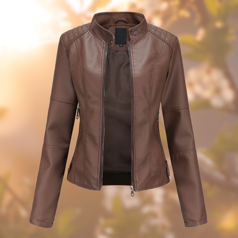 W&W Mode | Schlichte Lederjacke Im Bikerstil Für Damen