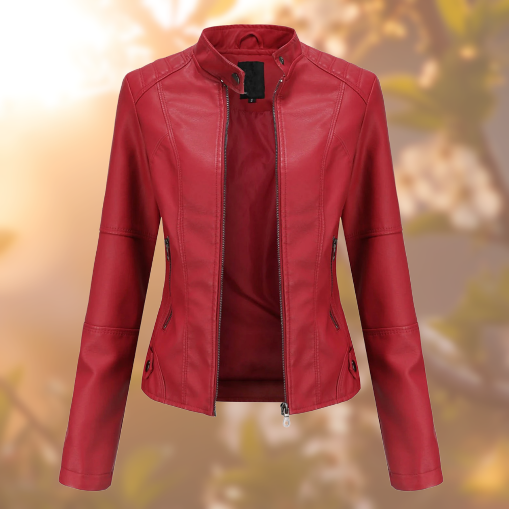 W&W Mode | Schlichte Lederjacke Im Bikerstil Für Damen