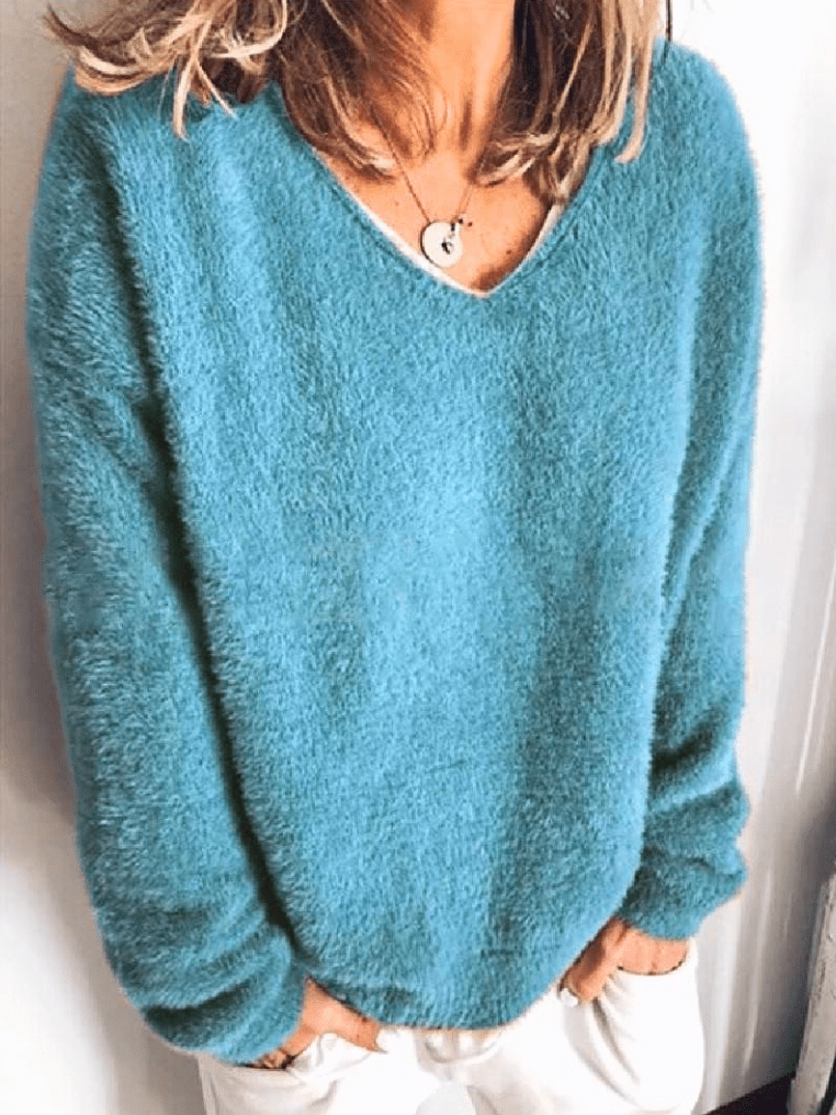 WW | Damen Kleidung Damen Pullover Superweiches Fleece Pullover Mit V-Ausschnitt