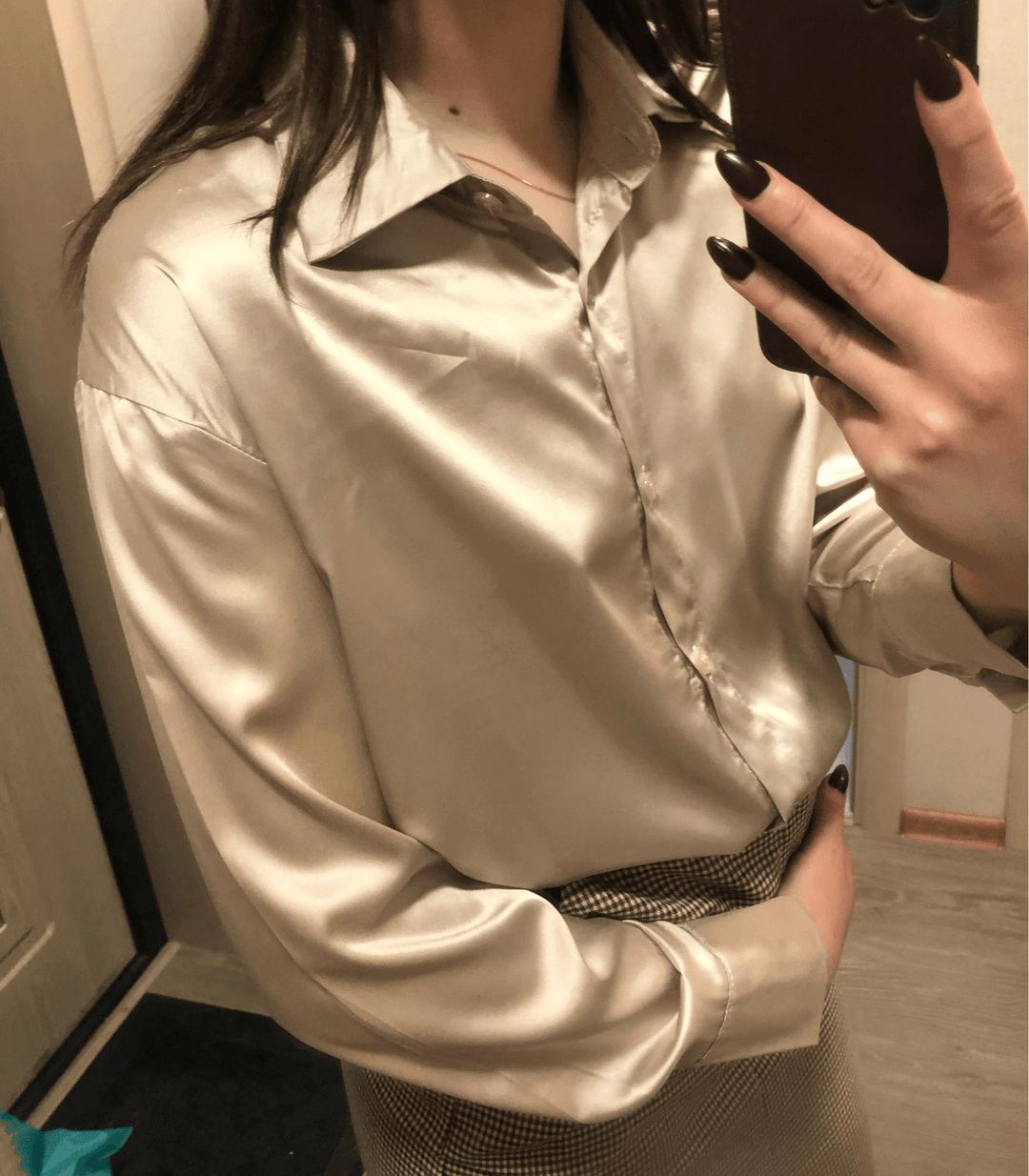 W&W Mode | Knot Satin Seidenbluse für Damen - Stilvolle und luxuriöse Bluse für jeden Anlass